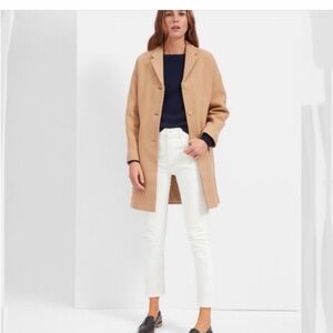 Everlane Coat Wool Cocoon Winter Long Jacket Tan Camel Sz 0